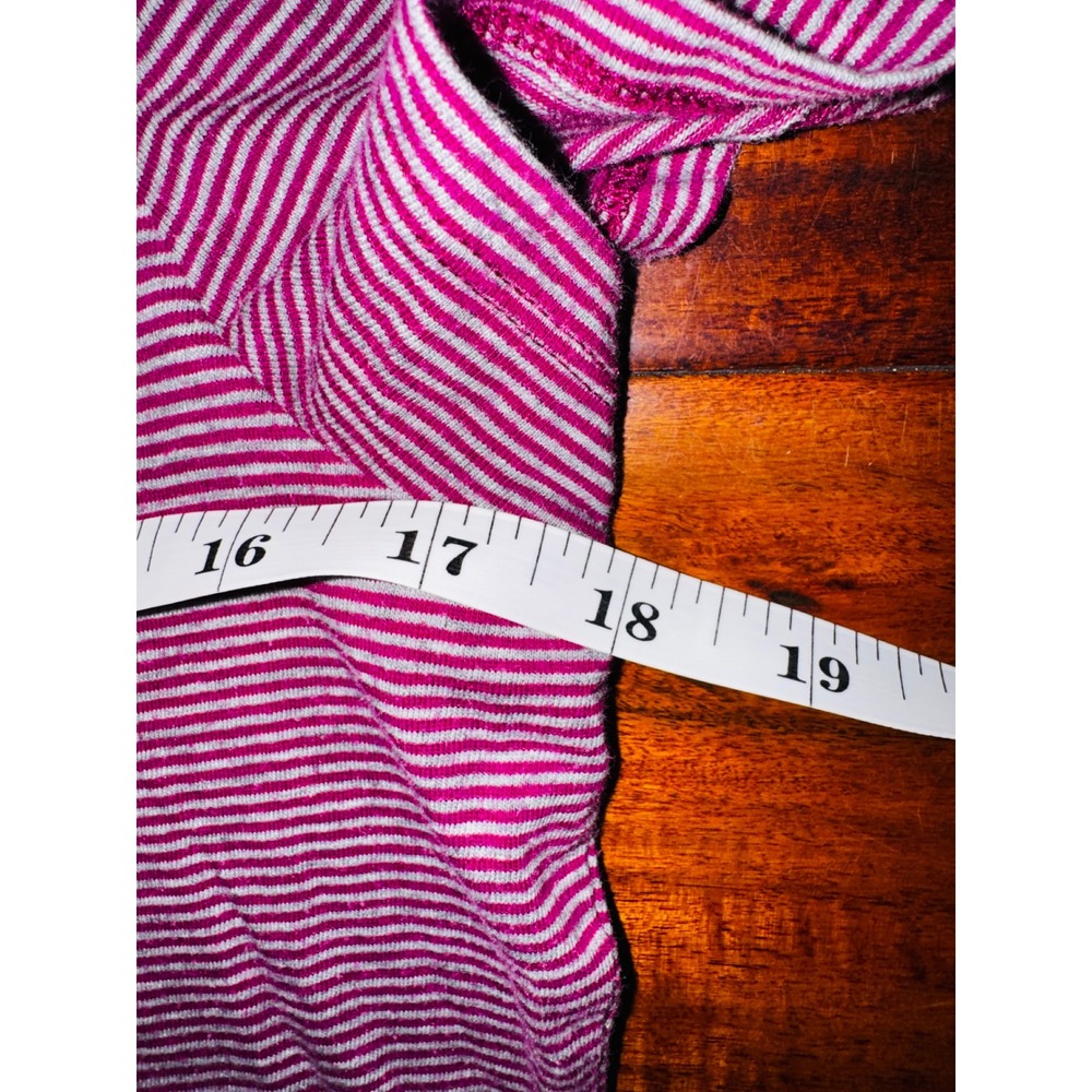 Nautica Pajama Set Womens Medium Pink Striped Excellent V-Neck Anchor Charm 2pc - Picture 3 of 4